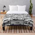 Nissan Skyline R34 inspired plush blanket