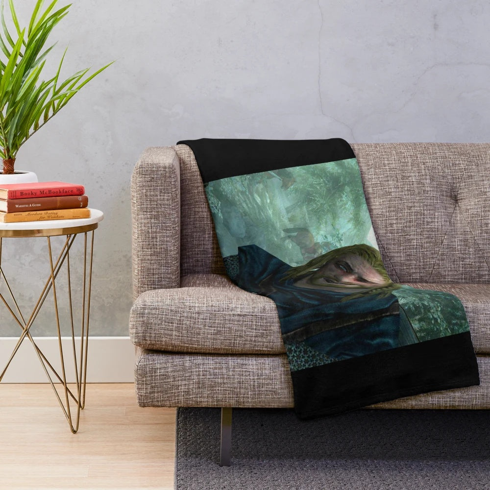 Skyrim inspired "Hey You're Finally Awake" plush blanket