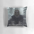 Skyrim-themed pillow with the "Hey, you're finally awake" meme design