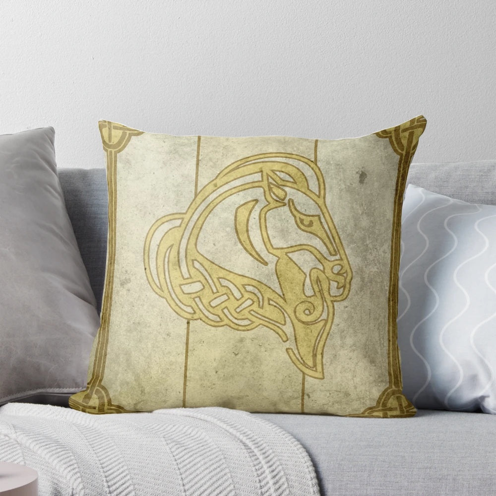 A decorative pillow featuring the iconic Whiterun banner from the video game Skyrim, perfect for fans of The Elder Scrolls series and fantasy gaming.