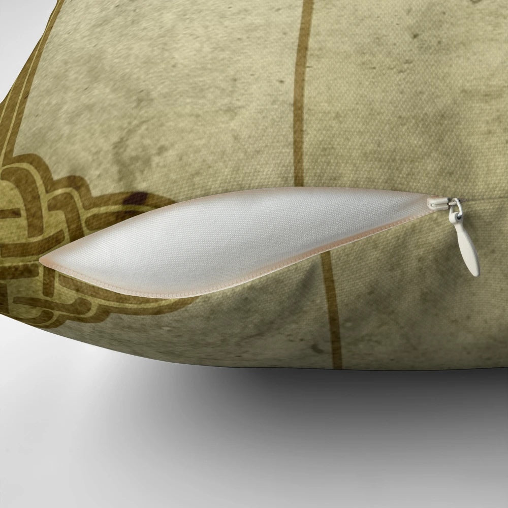A decorative pillow featuring the iconic Whiterun banner from the video game Skyrim, perfect for fans of The Elder Scrolls series and fantasy gaming.