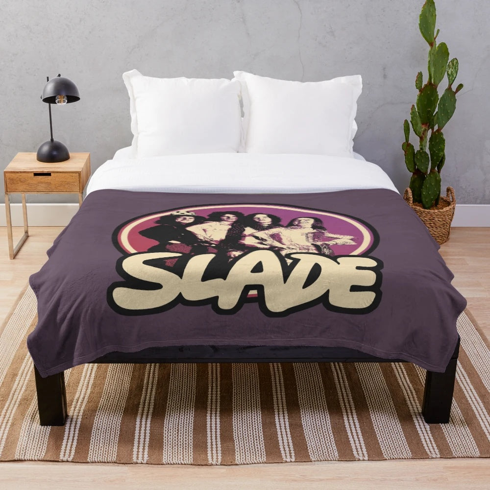 Slade Band Glam Rock Inspired Plush Blanket