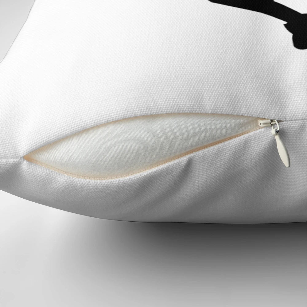 A black and white basketball player design pillow for sports enthusiasts