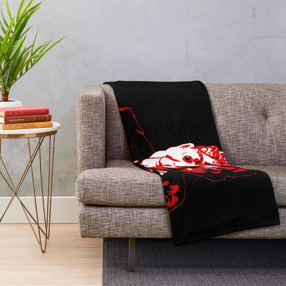 Slappy-inspired plush blanket with horror and Goosebumps design