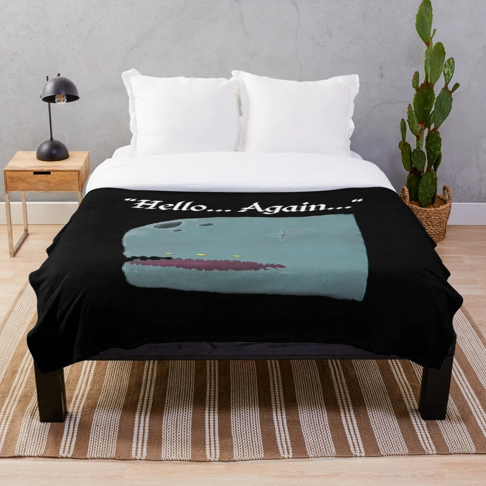Slay the Spire inspired Neow plush blanket featuring the game's iconic whale character