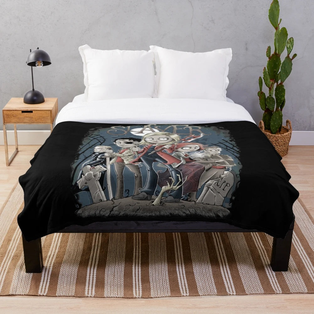 Slayer-Inspired Plush Blanket featuring Buffy the Vampire Slayer imagery
