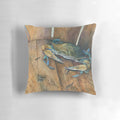 Slim Pickins' Coastal Crab Pillow featuring a Maryland blue crab design