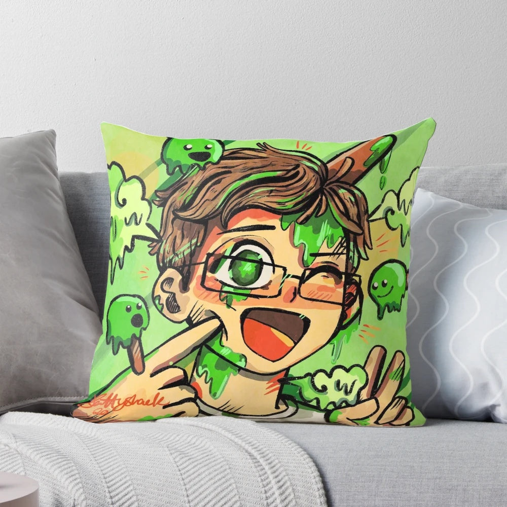 Slimecicle-themed decorative pillow with plush, high-quality fabric and design