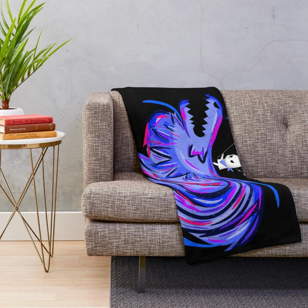 A cozy and cute slugcat plush blanket inspired by the video game Rain World