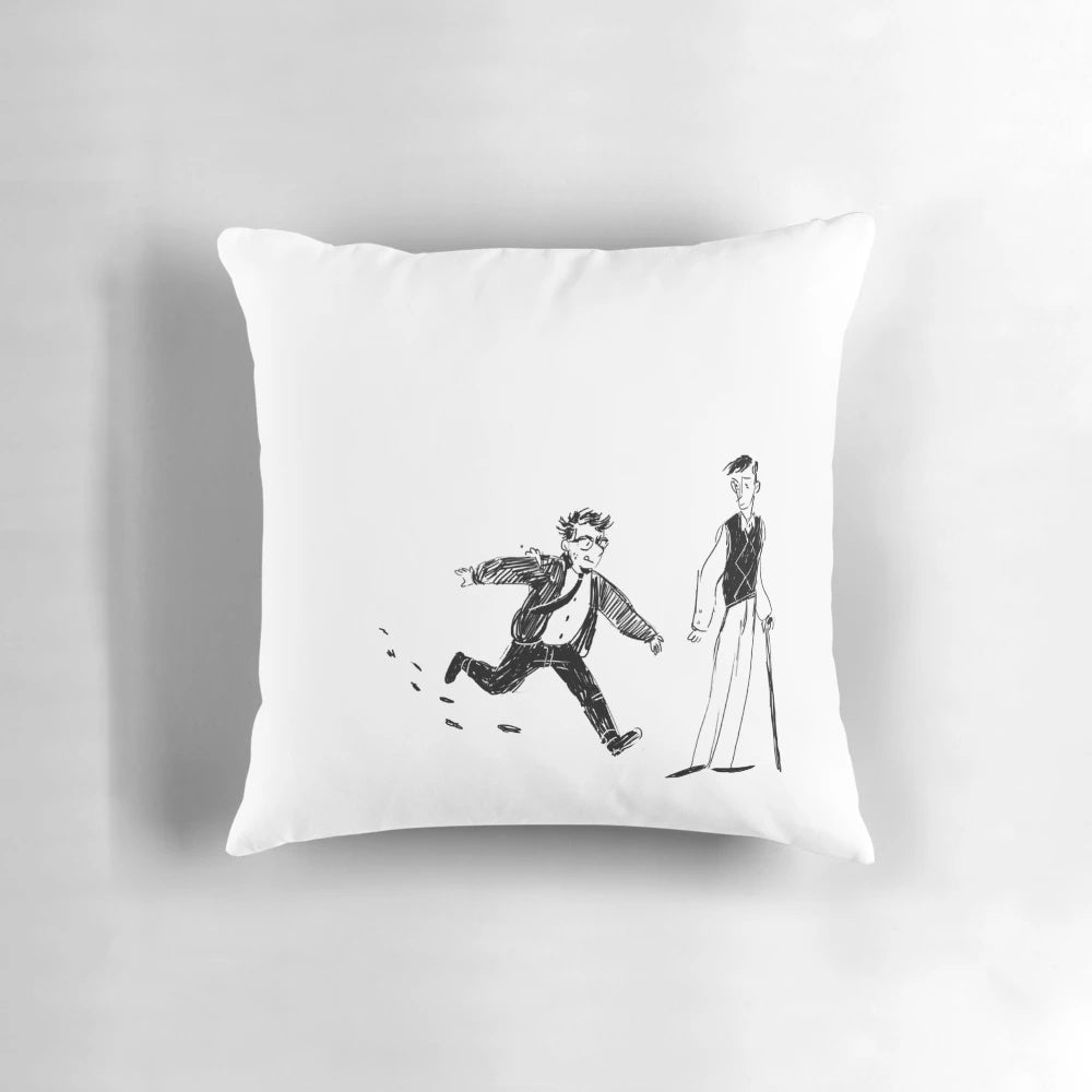A cozy pillow featuring tiny scientists with big dreams, inspired by the Pacific Rim universe.