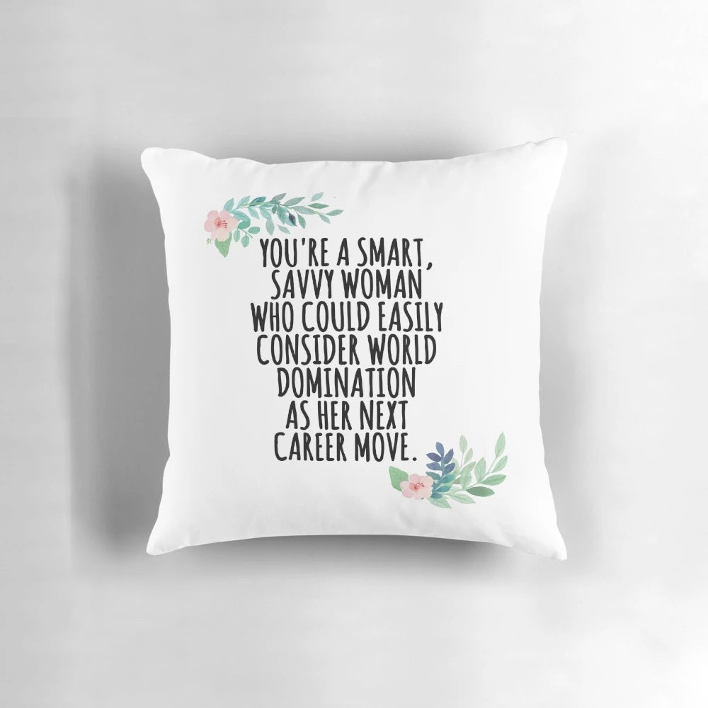 Smart, Savvy Woman Pillow with The West Wing-inspired design