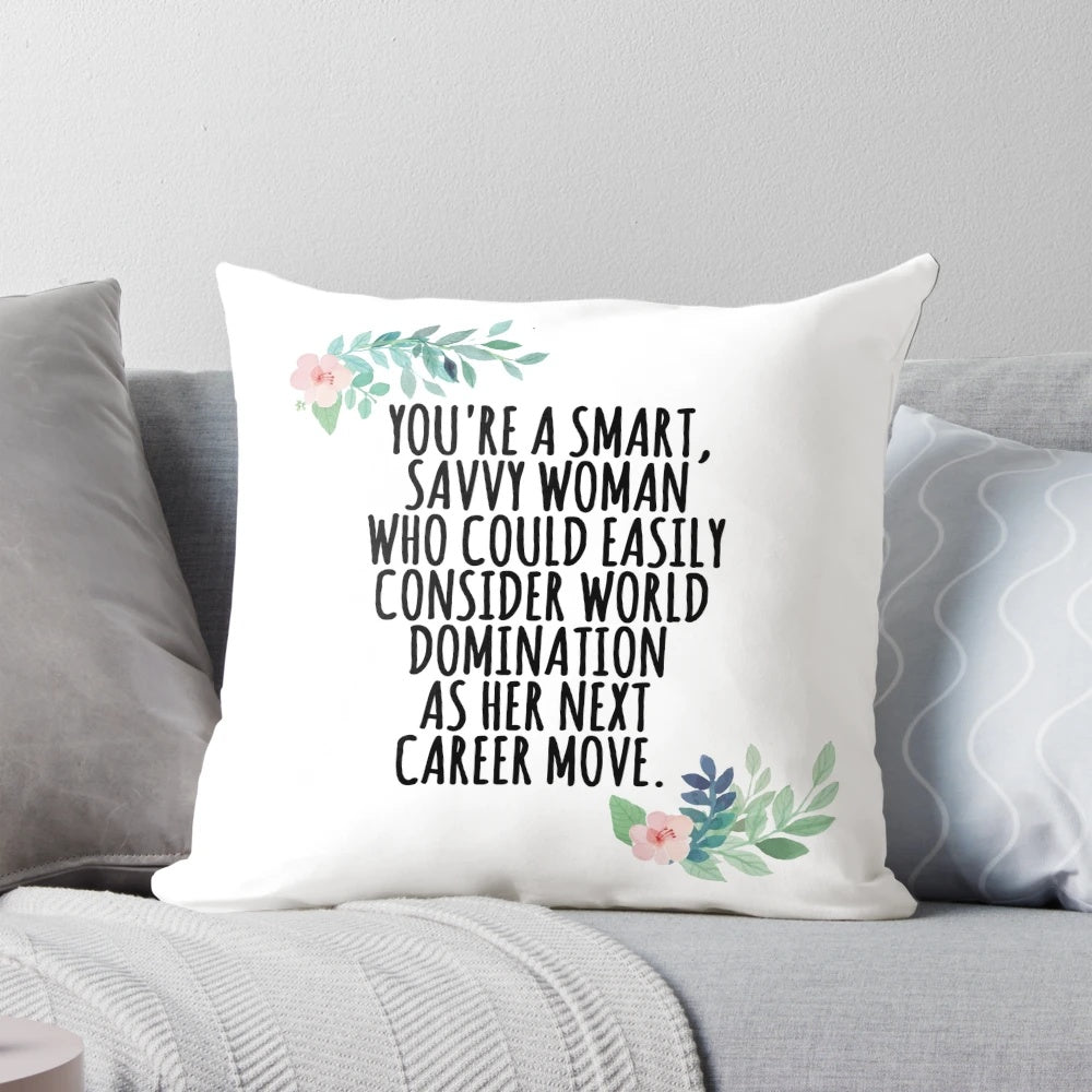 Smart, Savvy Woman Pillow with The West Wing-inspired design