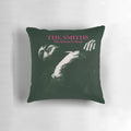 Vibrant graphic pillow featuring The Smiths' album cover art for "The Queen Is Dead