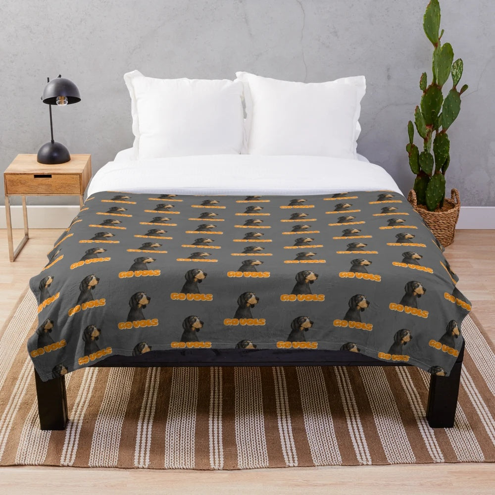 Smokey Dog Inspired Plush Blanket featuring a cute dog drawing design
