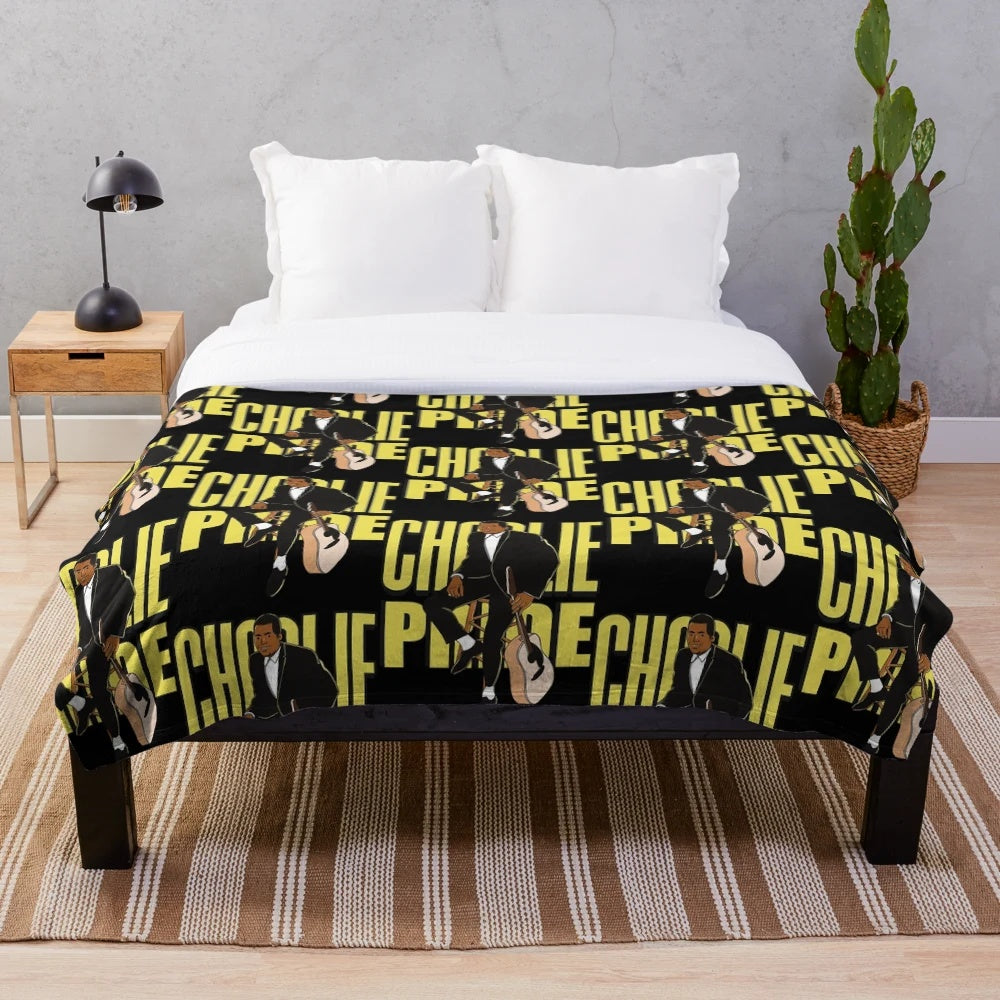 Charlie Pride Plush Blanket featuring a smooth jazz-inspired design