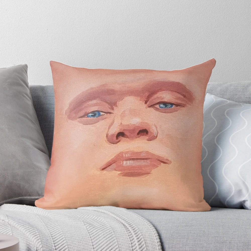 Customized pillow featuring the smug face of Erling Haaland, the star striker of Manchester City Football Club
