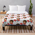 Sneaky Sasquatch-inspired plush blanket featuring a big, funny head design for game lovers