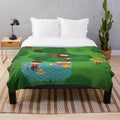 Sneaky Sasquatch themed plush picnic blanket