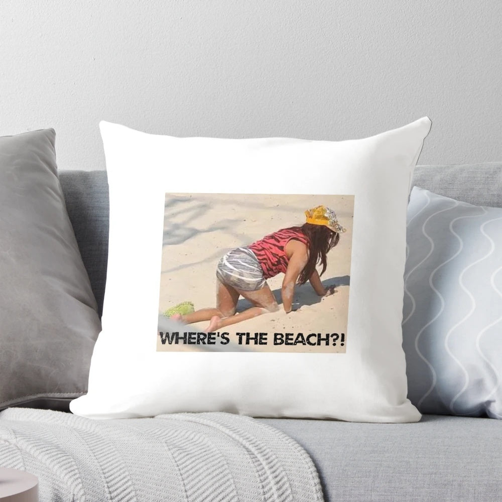 Snooki 'Where's the Beach?' Jersey Shore Funny Decorative Throw Pillow