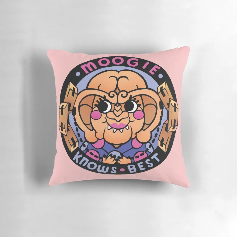 Moogie Knows Best Pillow, featuring the Ferengi symbol and a cozy design for a comfortable night's sleep.