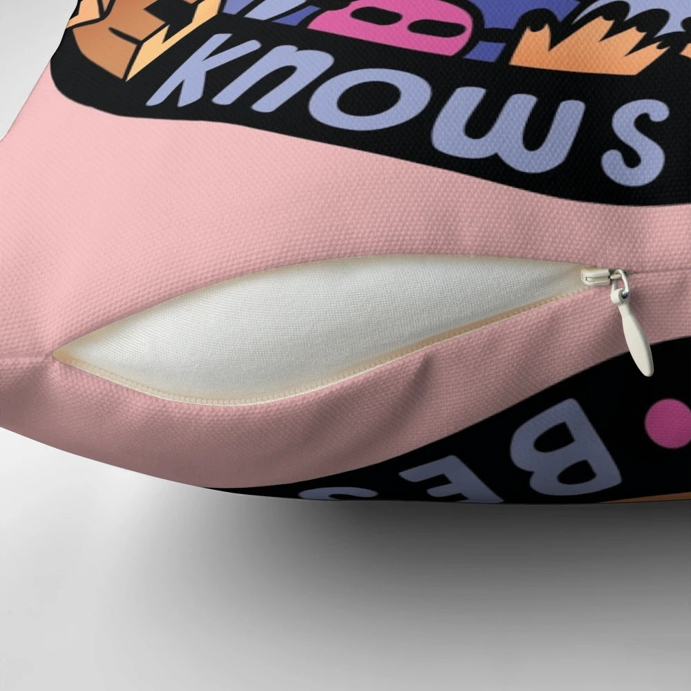 Moogie Knows Best Pillow, featuring the Ferengi symbol and a cozy design for a comfortable night's sleep.