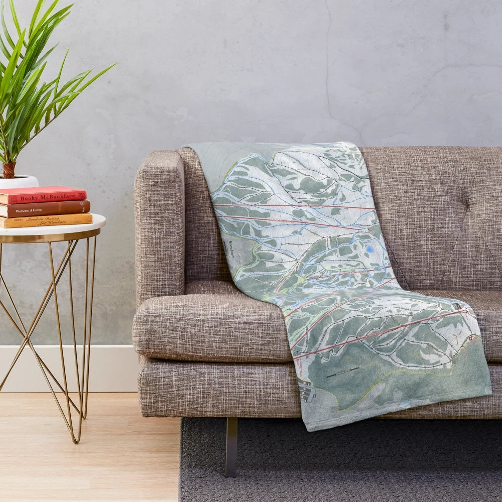 Snowbasin Resort Trail Map-Inspired Plush Blanket