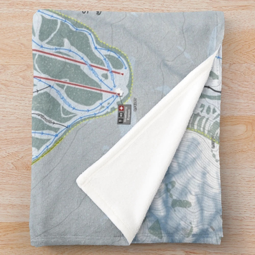Snowbasin Resort Trail Map-Inspired Plush Blanket