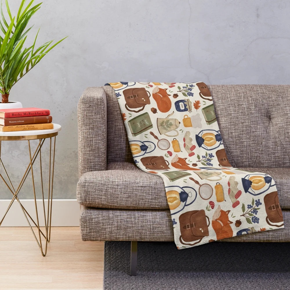 Woodland Wanderings Plush Blanket with nature-inspired design