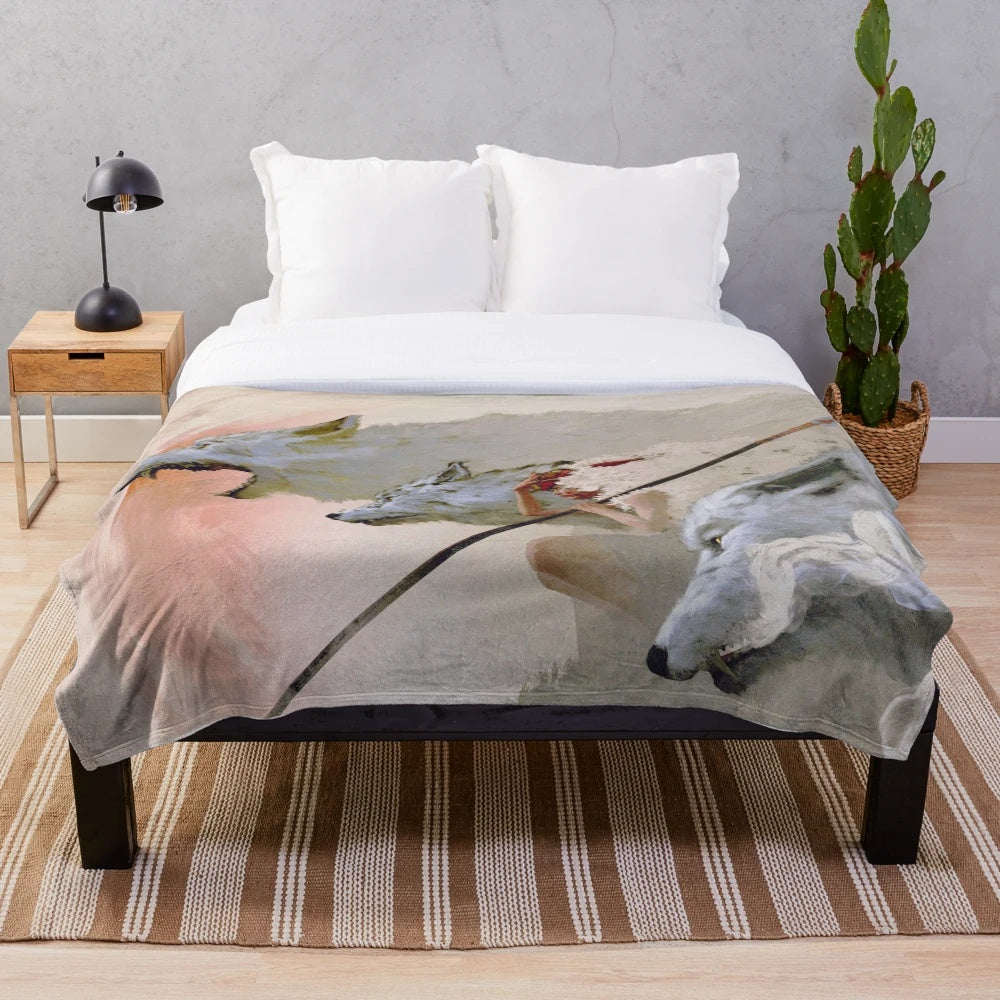 Cozy plush blanket with an animal print design