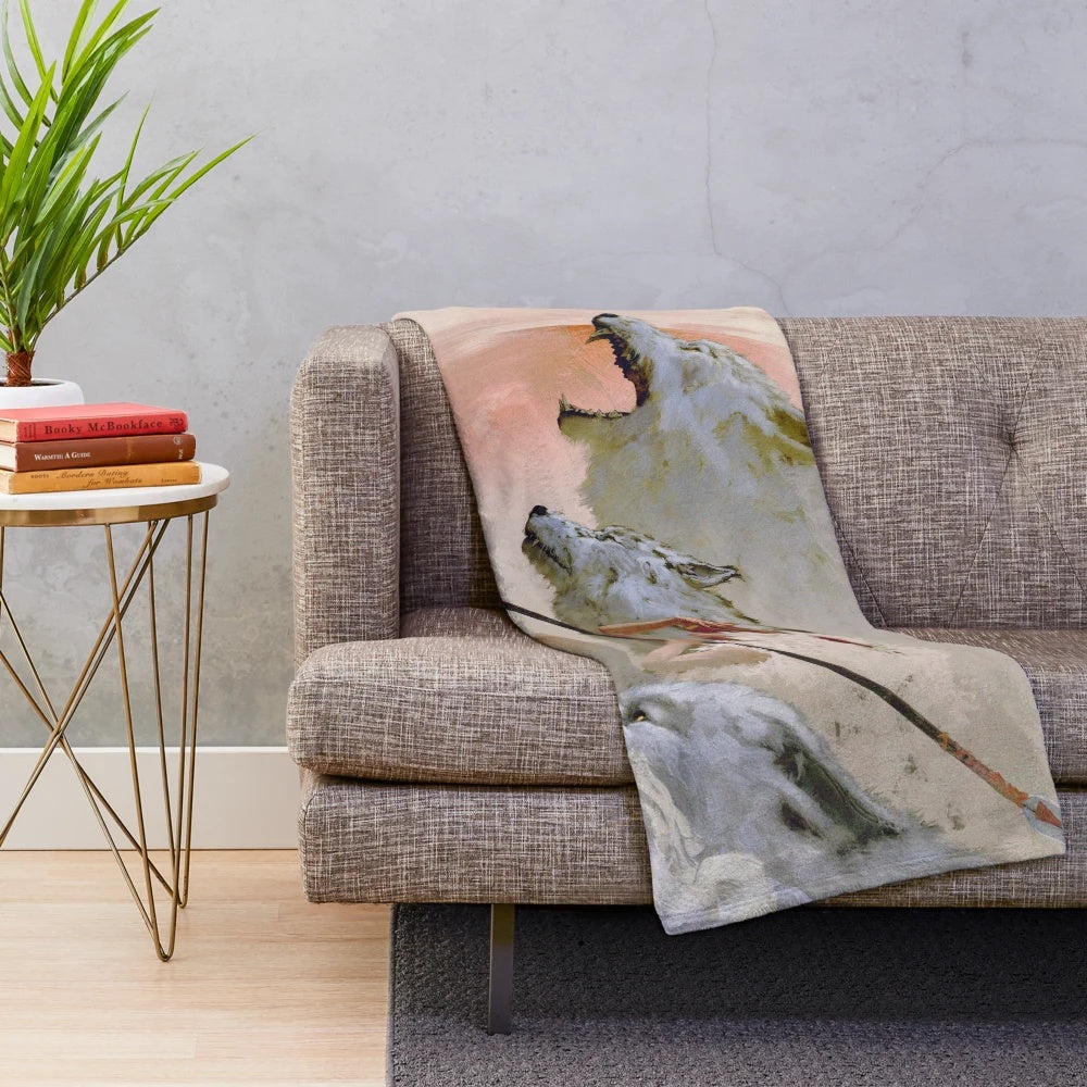 Cozy plush blanket with an animal print design