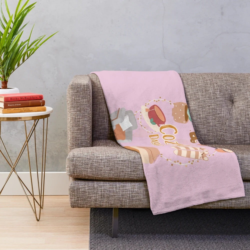 Cozy orange plush blanket perfect for autumn and self-care