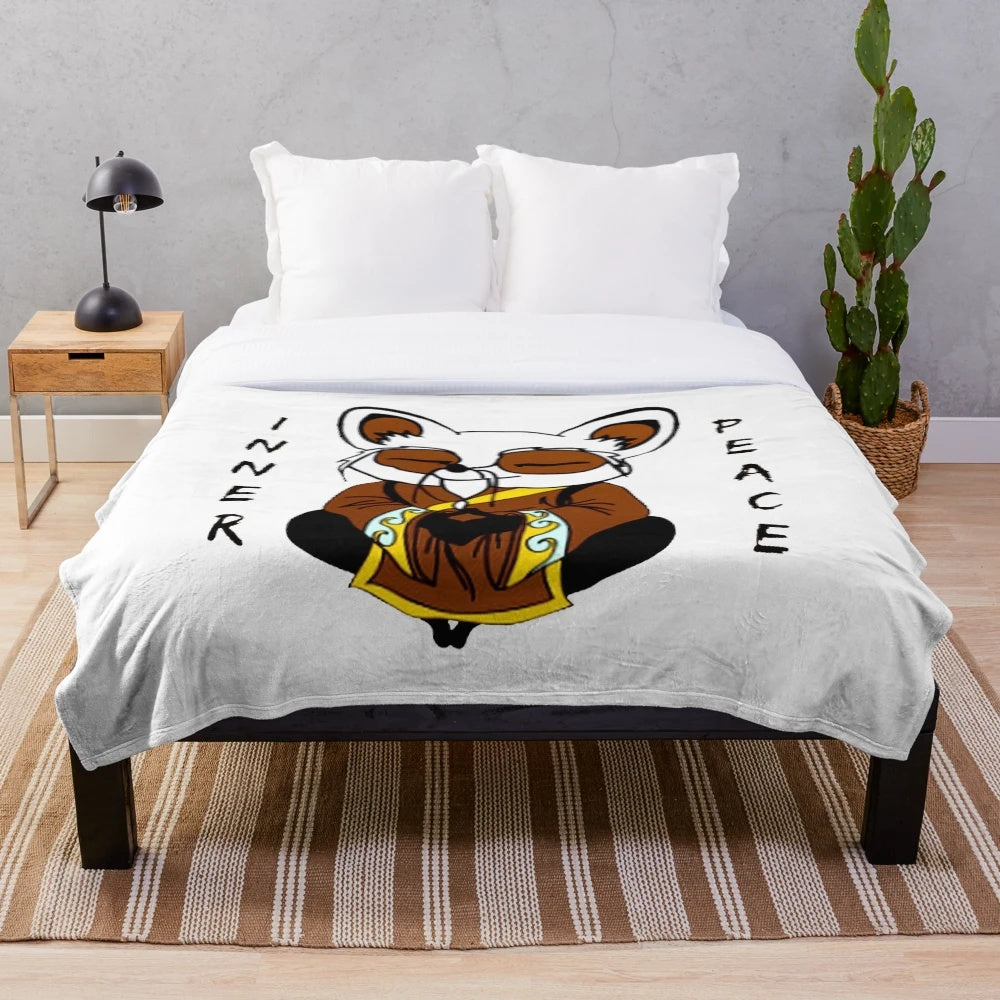 Kung Fu Panda Inspired Plush Blanket featuring Shifu and Oogway