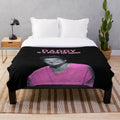 Colorful and cozy plush blanket featuring a Pedro Pascal-inspired "daddy" design
