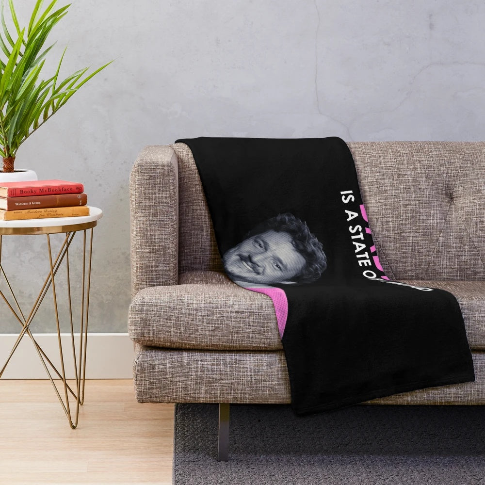 Colorful and cozy plush blanket featuring a Pedro Pascal-inspired "daddy" design