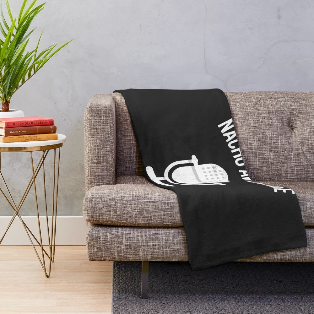 Cozy podcast host plush blanket for true crime enthusiasts