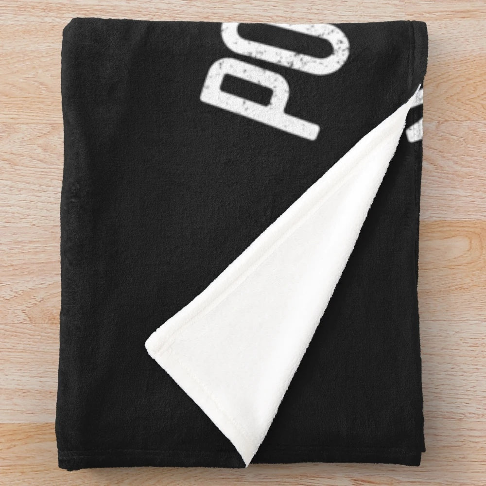 Cozy podcast host plush blanket for true crime enthusiasts