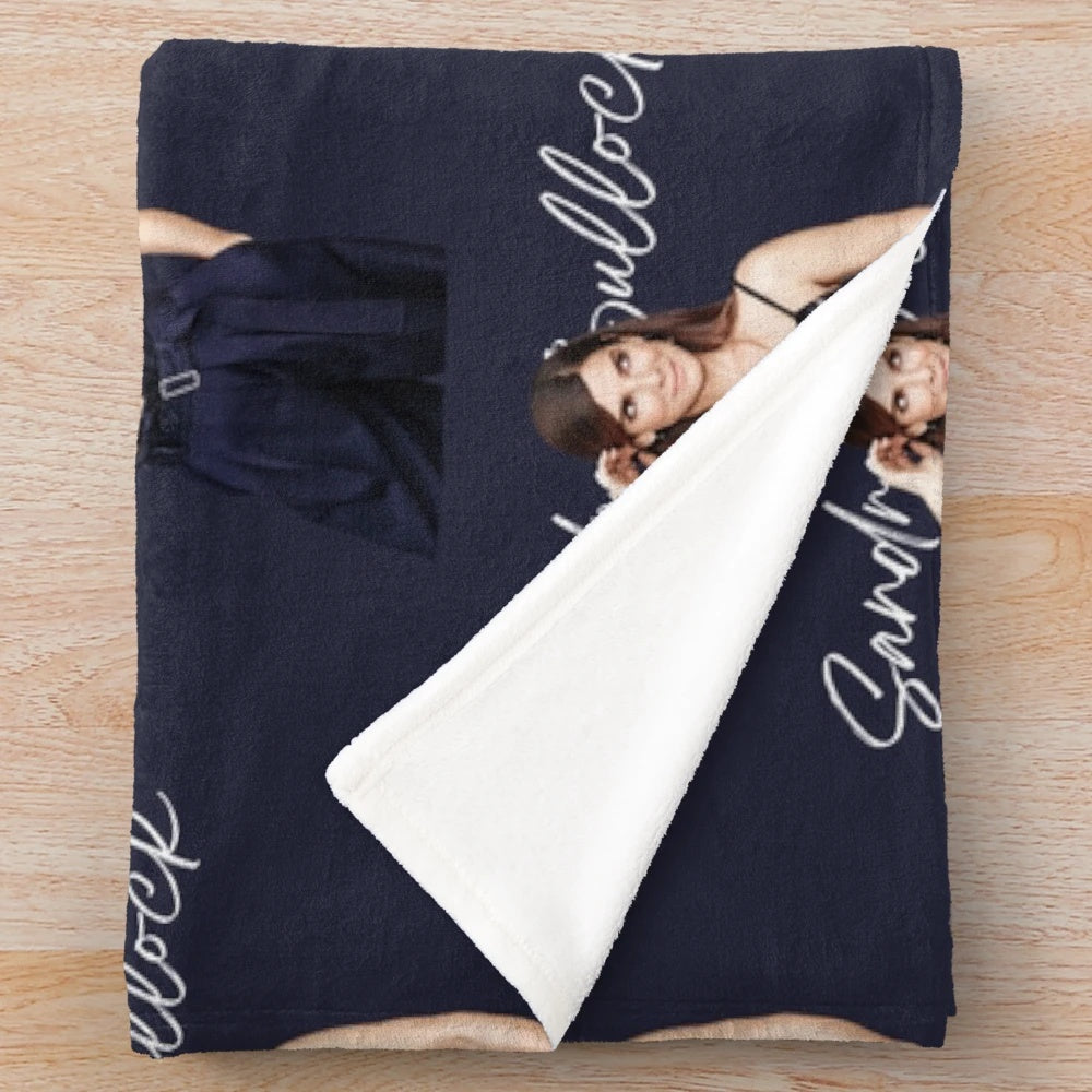 Soft and cozy plush blanket featuring Sandra Bullock, the beloved Hollywood actress