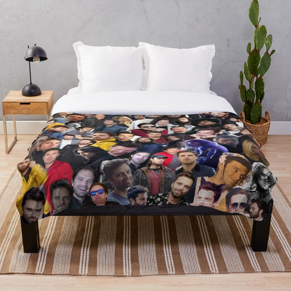 Sebastian Stan inspired plush blanket