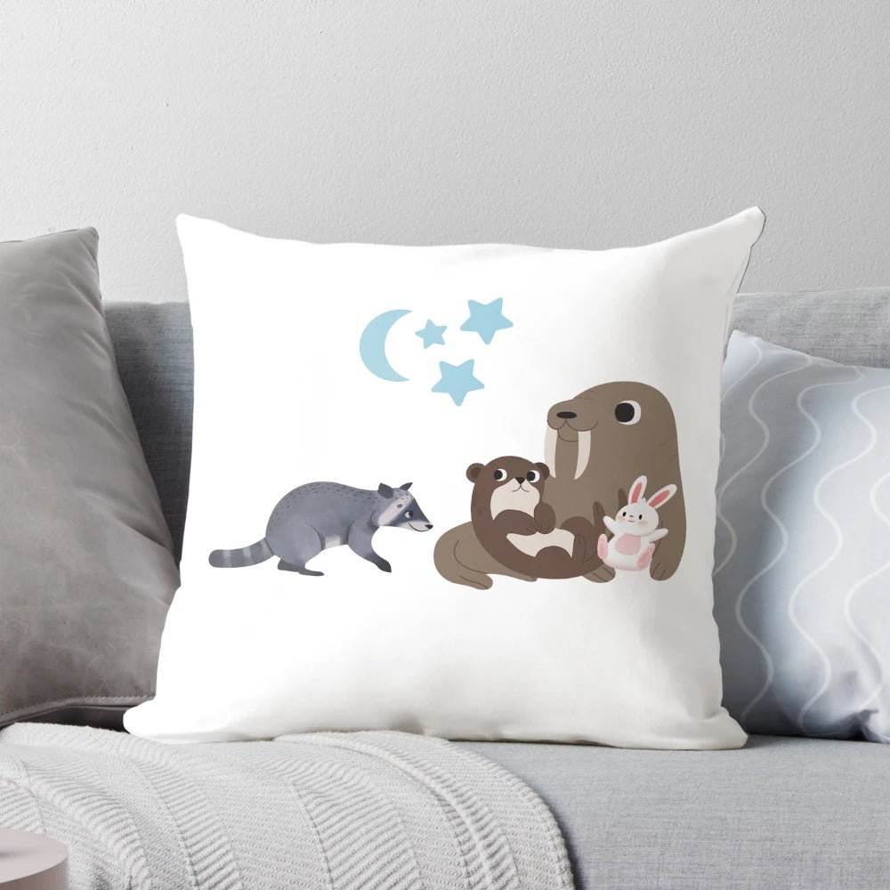 Guardians of the Galaxy friends plush pillow featuring characters like Rocket, Lylla, and Otter