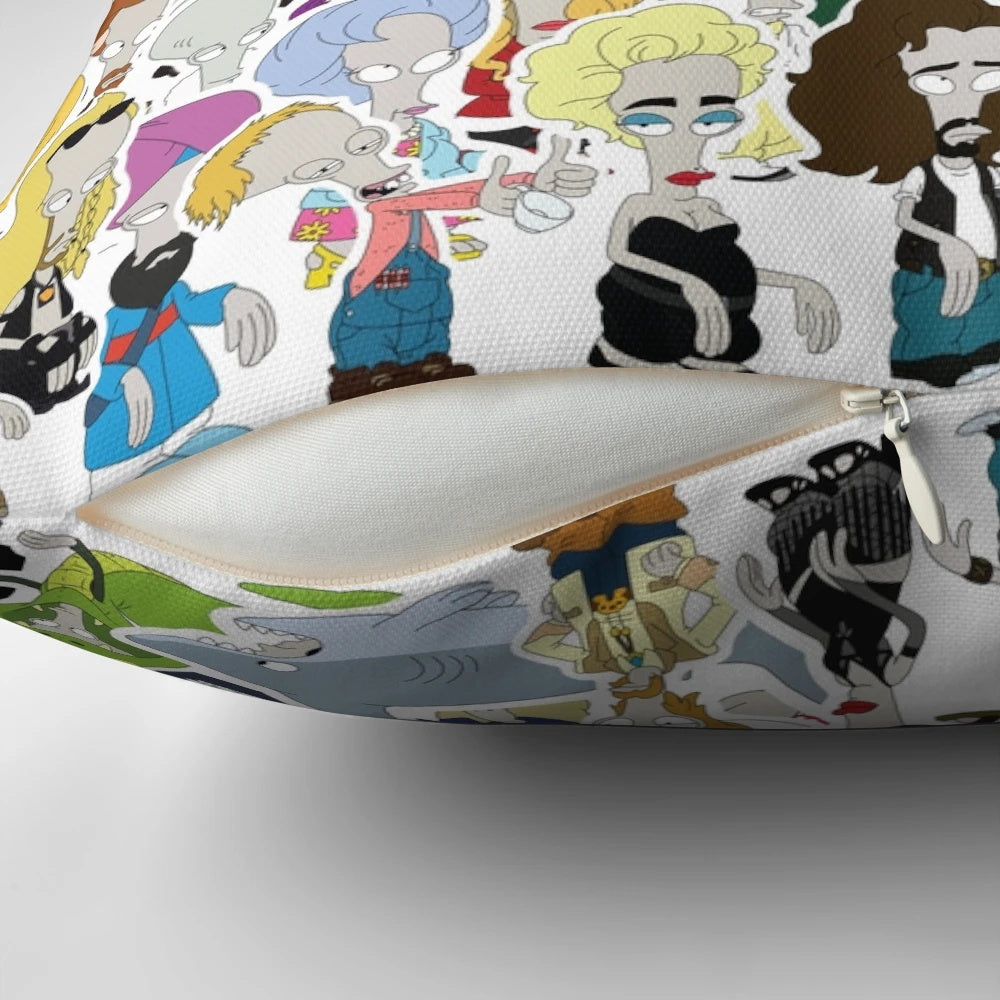 Soft, cozy Roger the Alien plush pillow from the beloved TV show American Dad