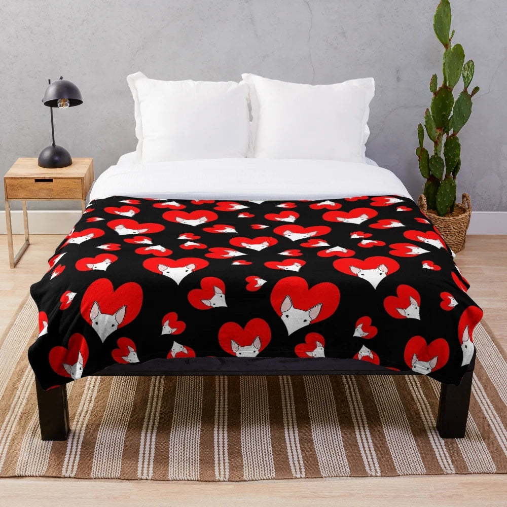 Bull Terrier Plush Blanket for Dog Lovers