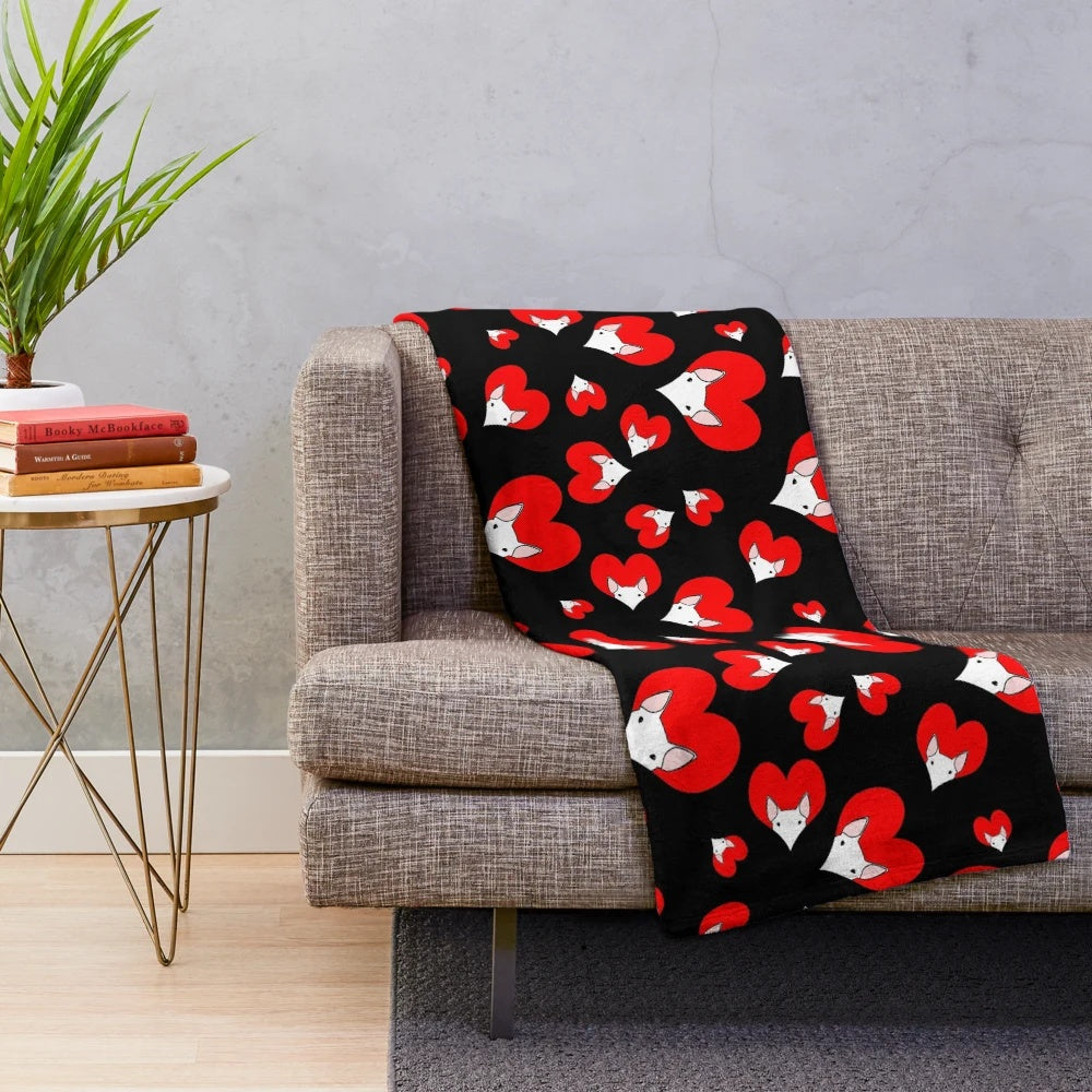 Bull Terrier Plush Blanket for Dog Lovers