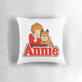 Soft, plush pillow featuring the beloved Little Orphan Annie character and her canine companion, Sandy.