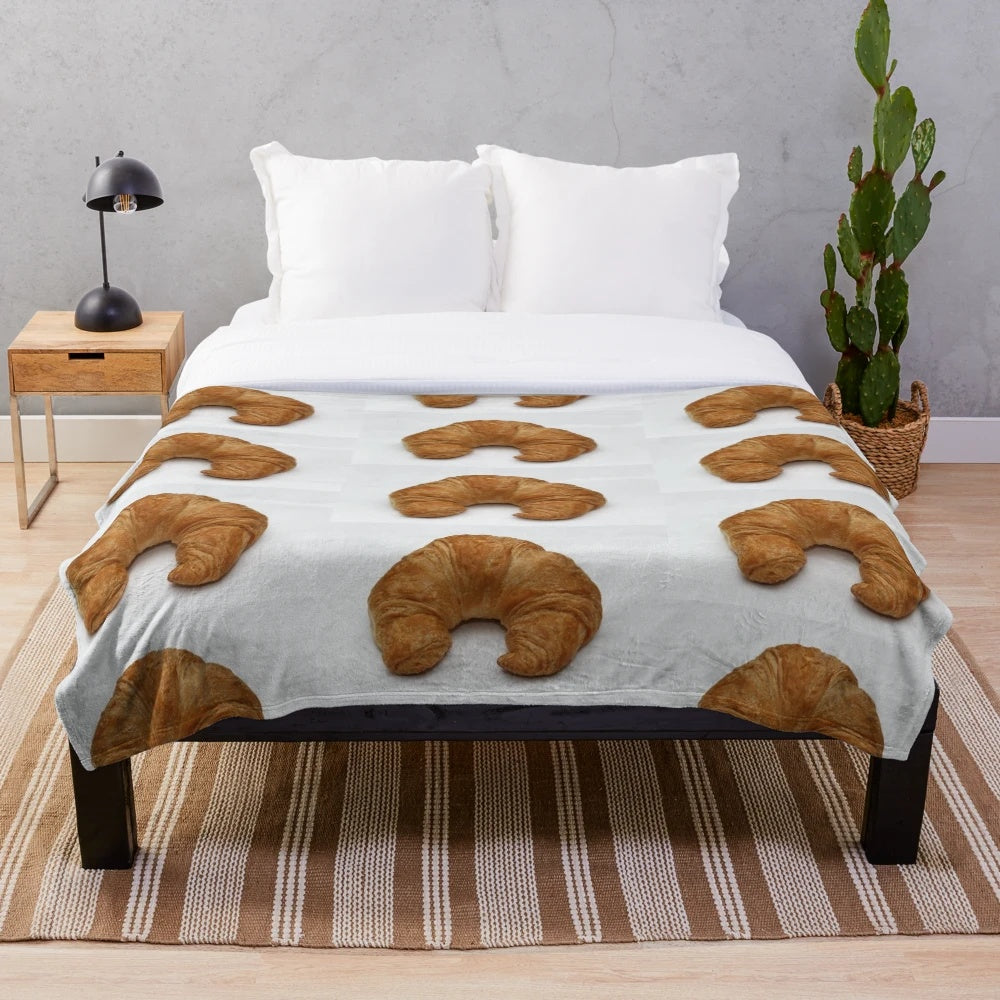 Croissant plush blanket, soft and cozy comfort for bread lovers