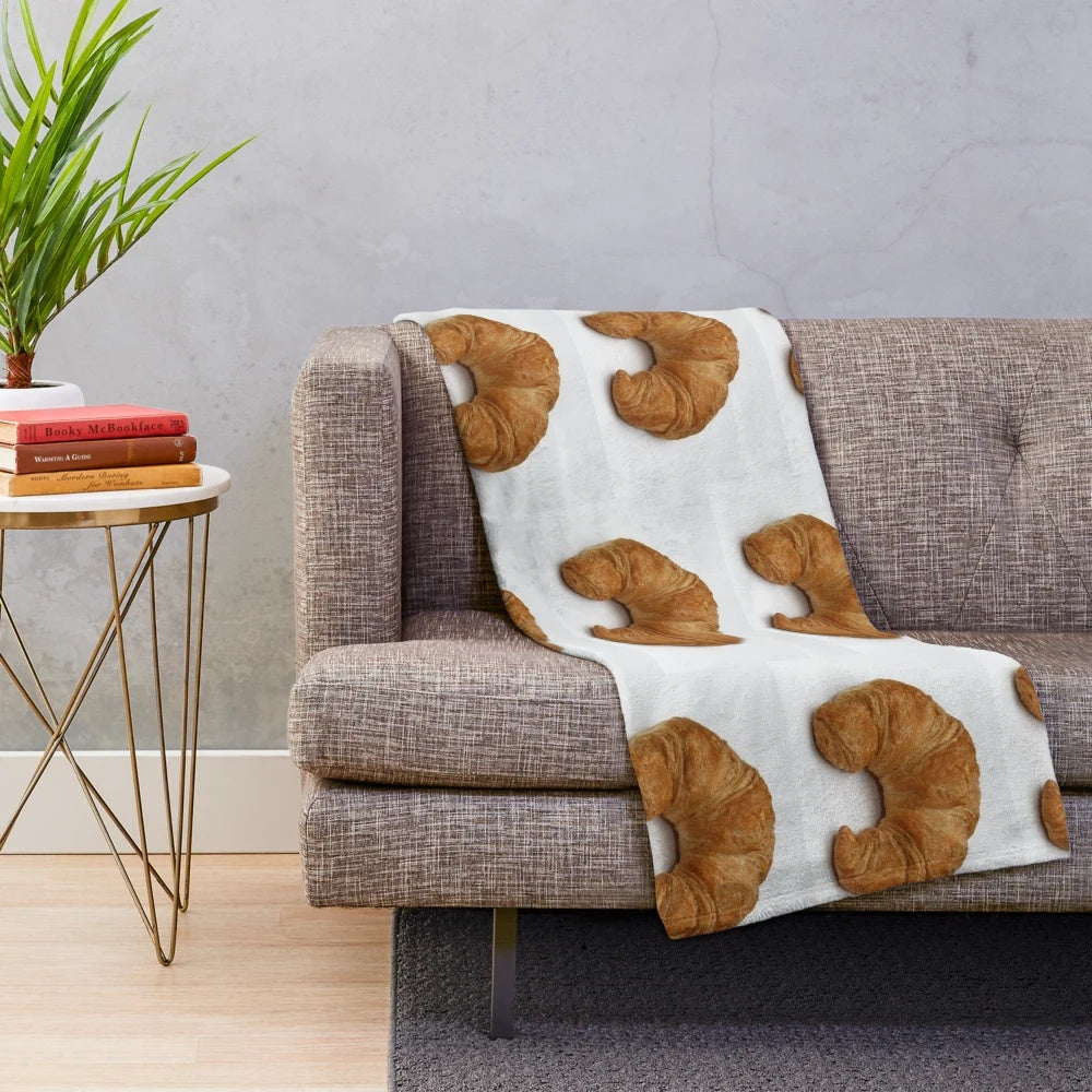 Croissant plush blanket, soft and cozy comfort for bread lovers