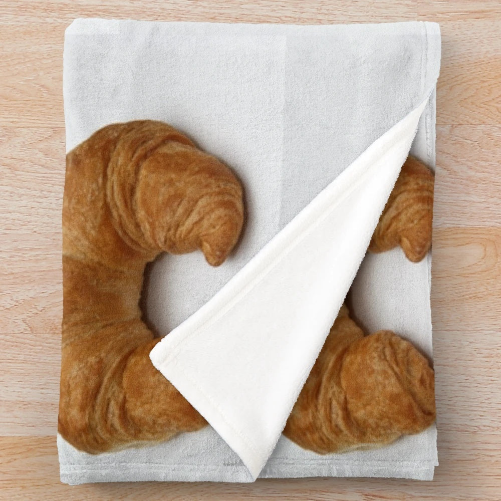 Croissant plush blanket, soft and cozy comfort for bread lovers