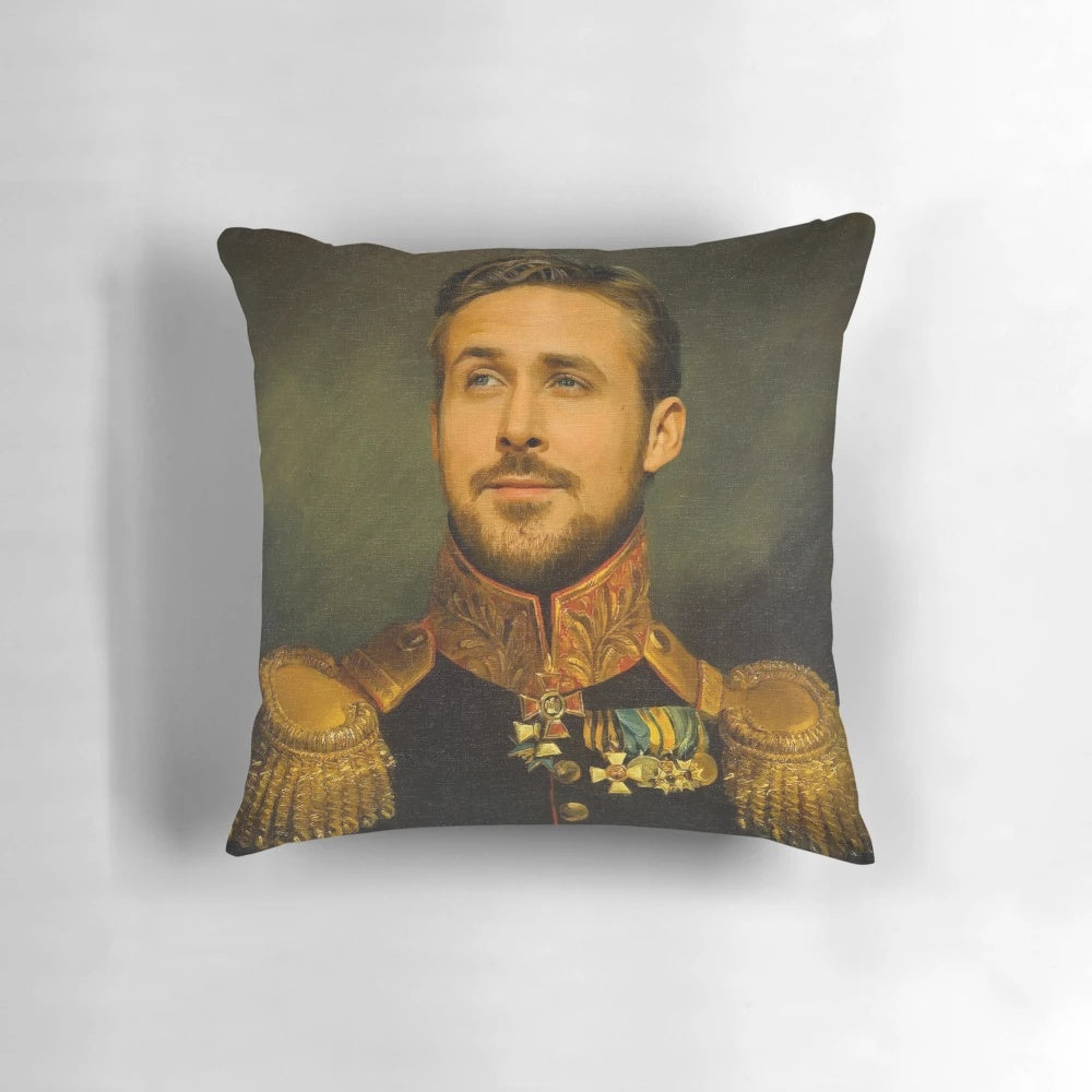 Plush Ryan Gosling pillow with photographic print of the popular Hollywood actor