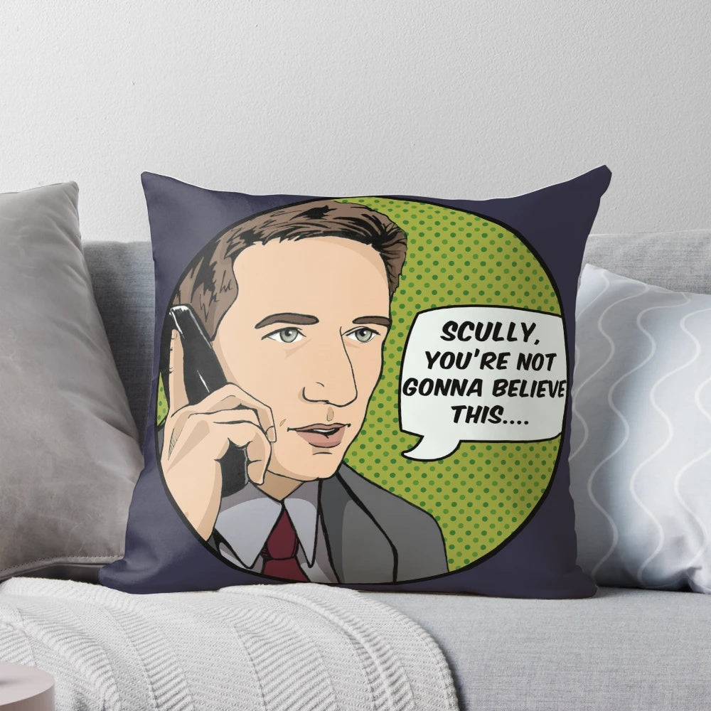 A cozy Pop Mulder pillow featuring the beloved character from the hit TV series X-Files