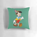 Cozy Pinocchio pillow featuring a handcrafted wooden doll design
