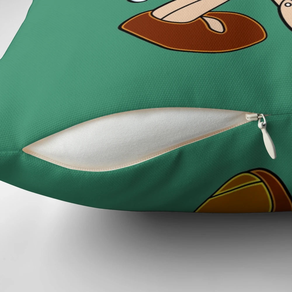 Cozy Pinocchio pillow featuring a handcrafted wooden doll design